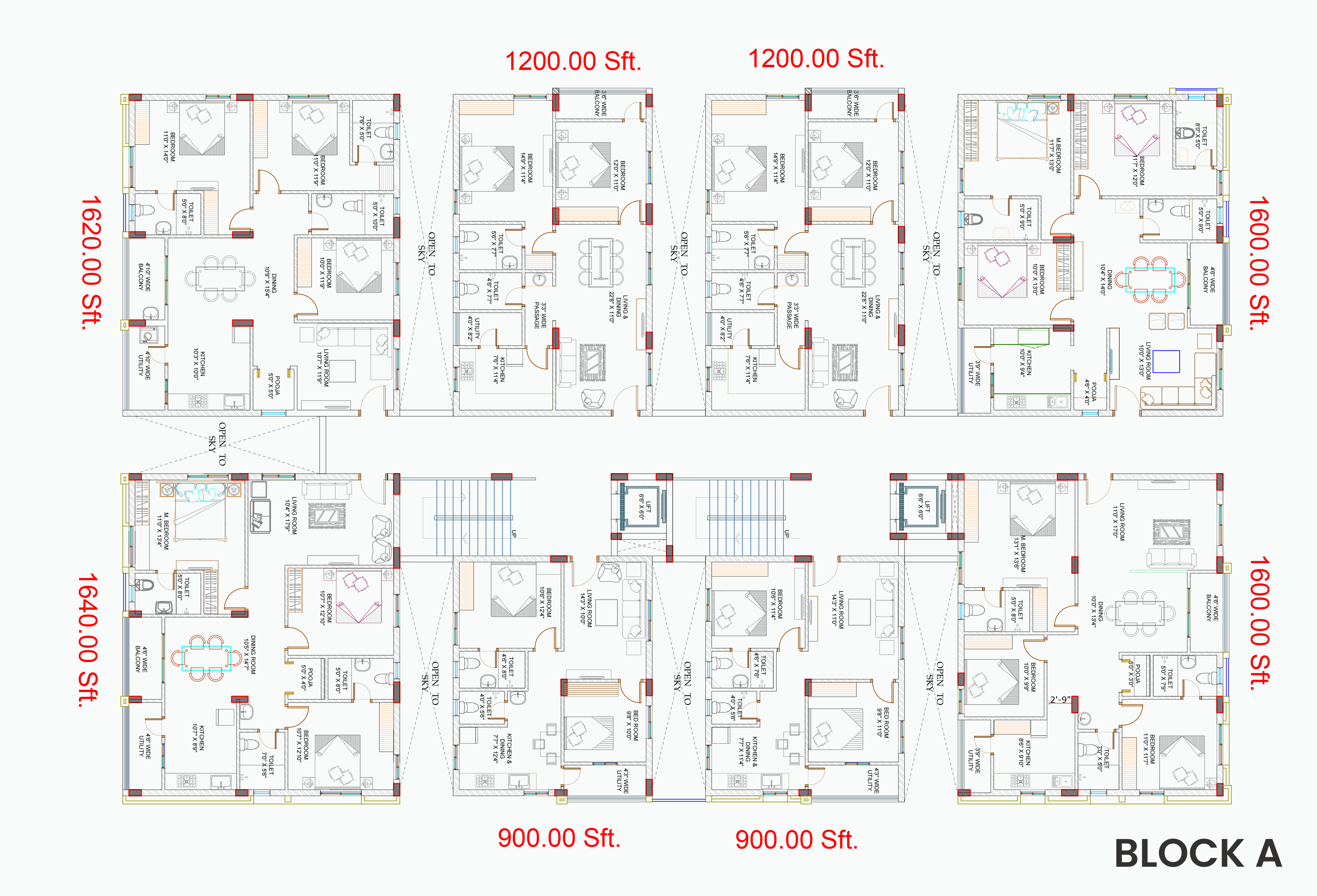 Floor plan for Block A